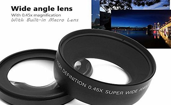 0.45x Wide Angle & Macro Conversion Lens for Nikon D3200 D3100(52mm) [Camera]
